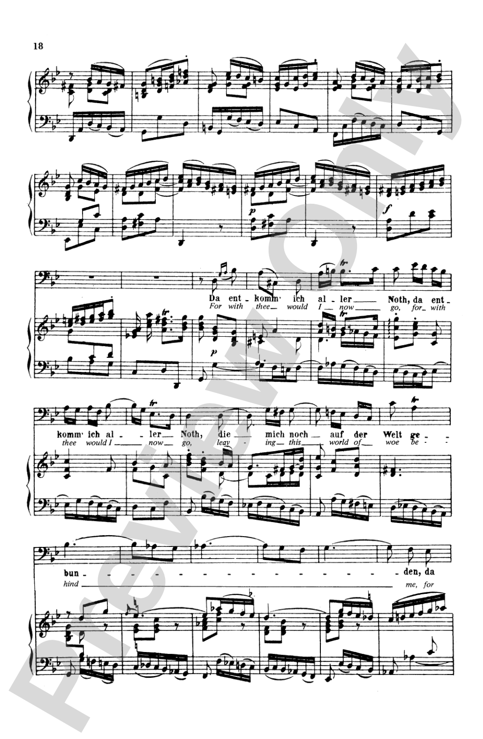 Bach: Bass Solo, Cantata No. 82, Ich Habe Genug (German/English): Bass Solo Voice Book