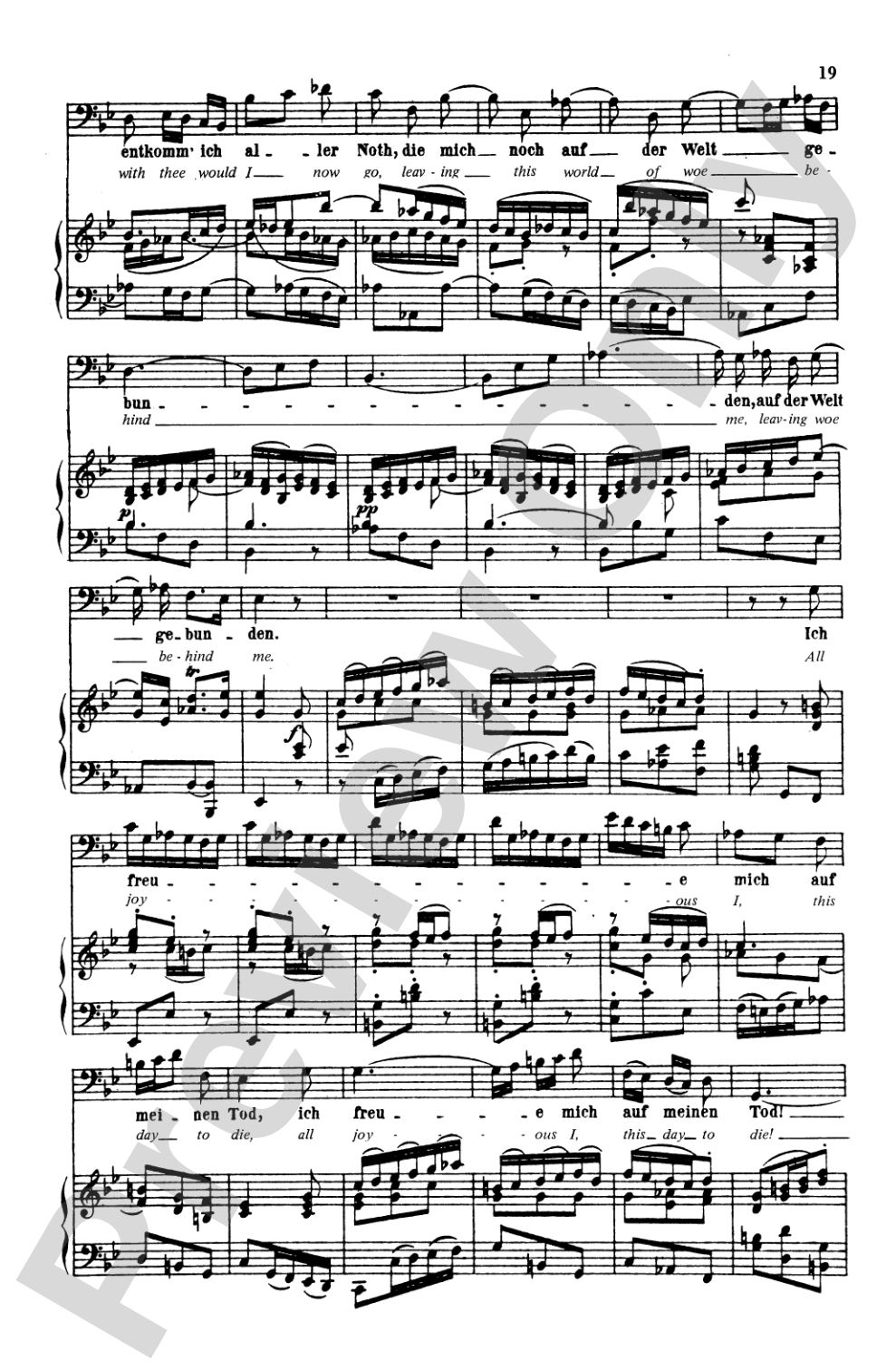 Bach: Bass Solo, Cantata No. 82, Ich Habe Genug (German/English): Bass Solo Voice Book