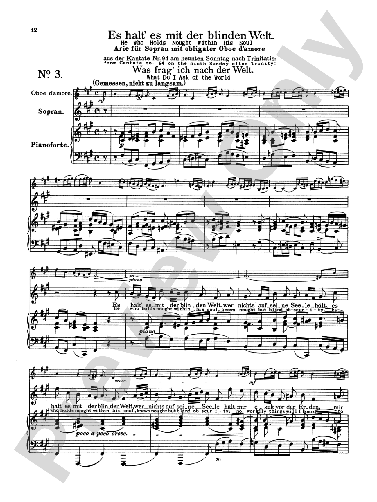 Bach: Soprano Arias from Church Cantatas, Volume I (Sacred) (German/English)