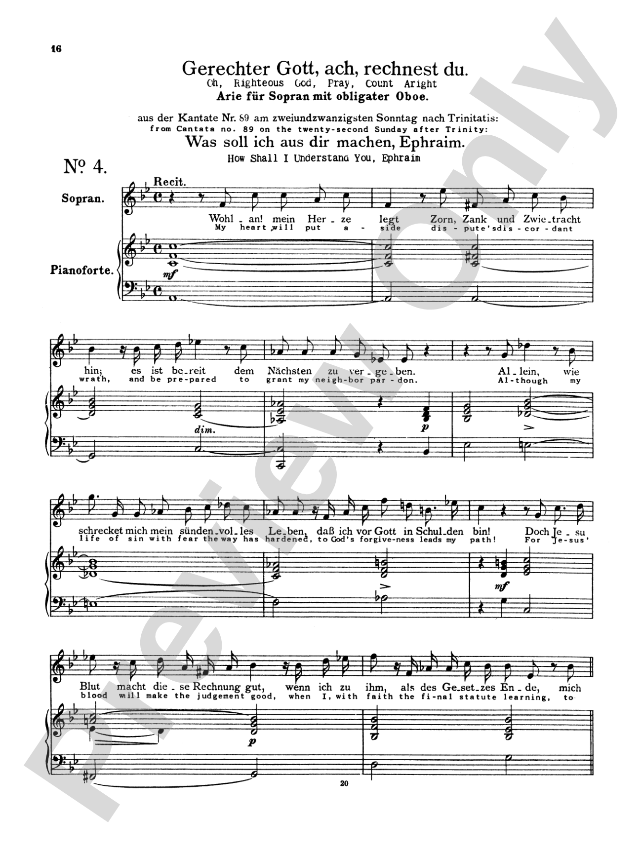 Bach: Soprano Arias from Church Cantatas, Volume I (Sacred) (German/English)