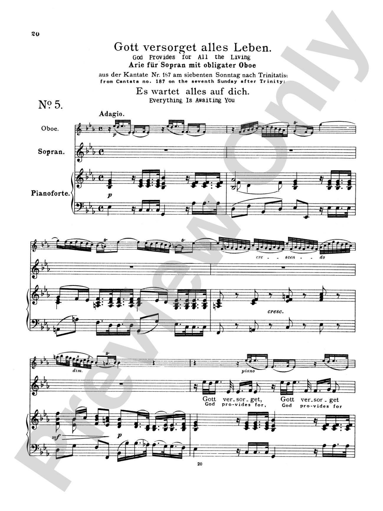 Bach: Soprano Arias from Church Cantatas, Volume I (Sacred) (German/English)