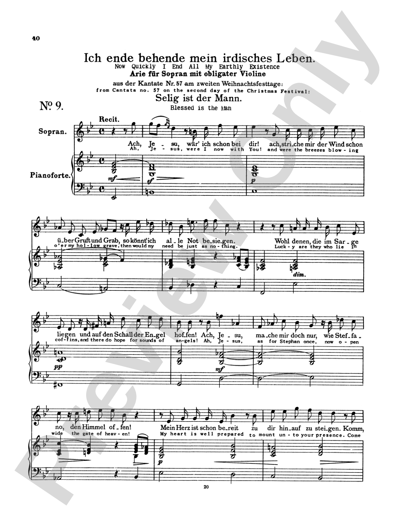 Bach: Soprano Arias from Church Cantatas, Volume I (Sacred) (German/English)