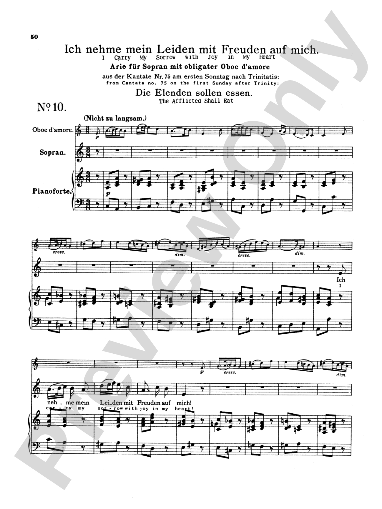 Bach: Soprano Arias from Church Cantatas, Volume I (Sacred) (German/English)