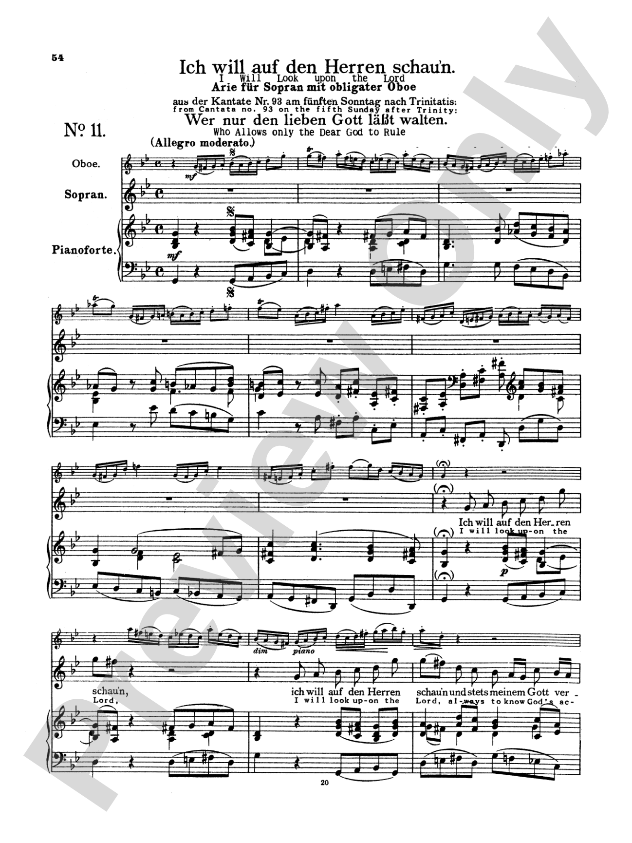 Bach: Soprano Arias from Church Cantatas, Volume I (Sacred) (German/English)