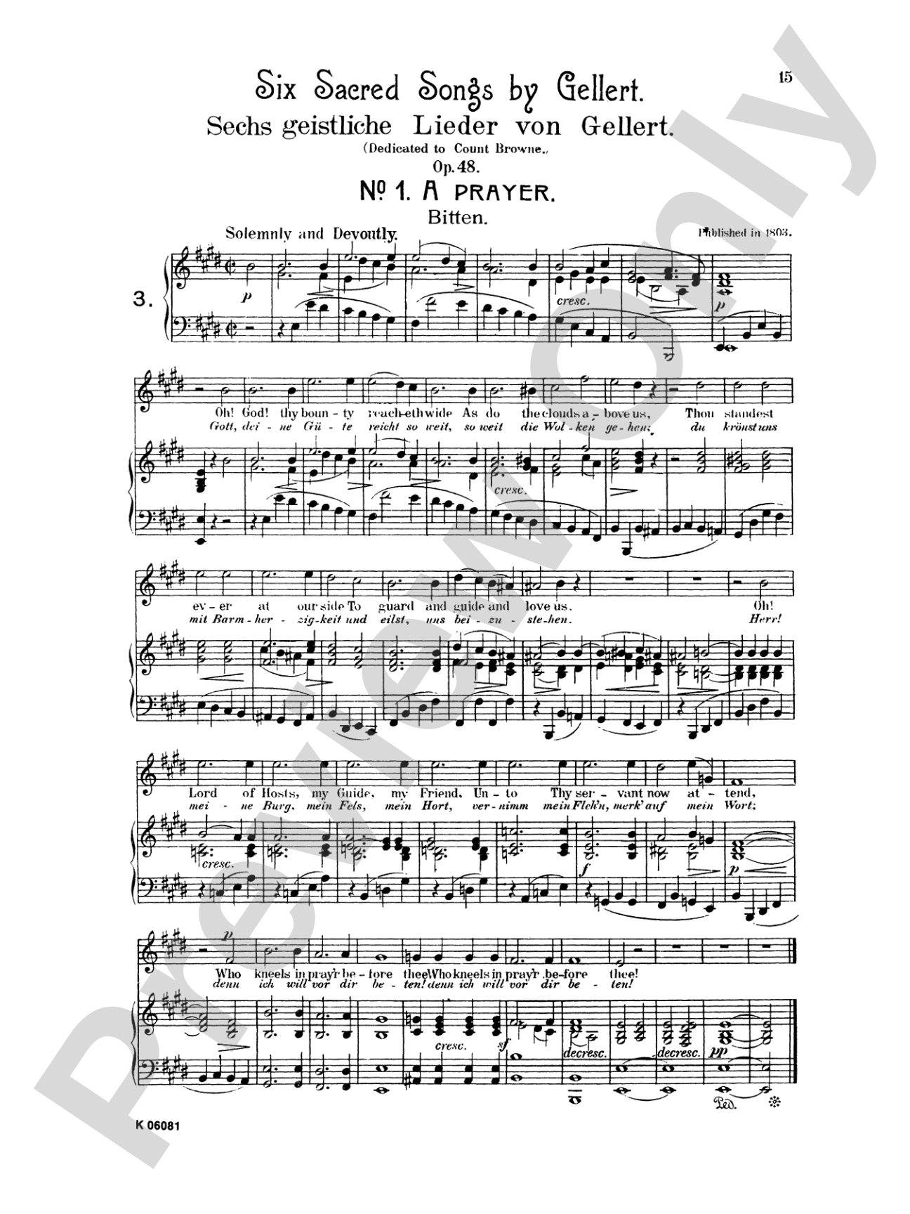 Beethoven: Songs (Complete)-- 66 songs, mostly for Medium Voice (German/English)
