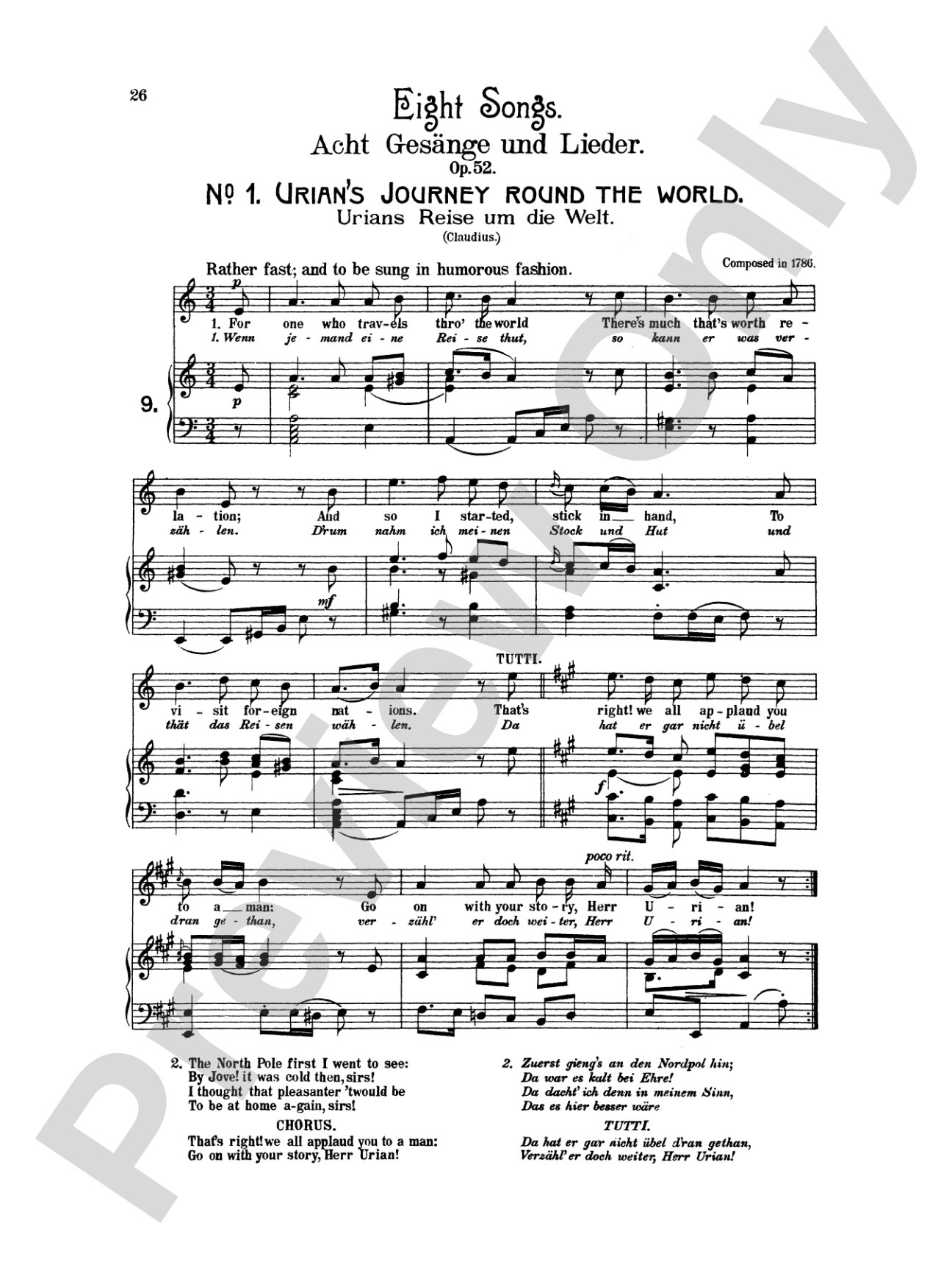 Beethoven: Songs (Complete)-- 66 songs, mostly for Medium Voice (German/English)