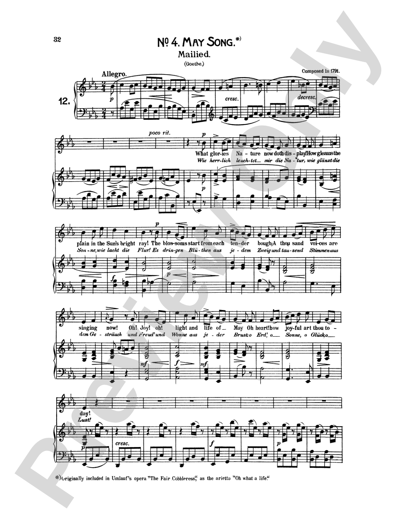 Beethoven: Songs (Complete)-- 66 songs, mostly for Medium Voice (German/English)