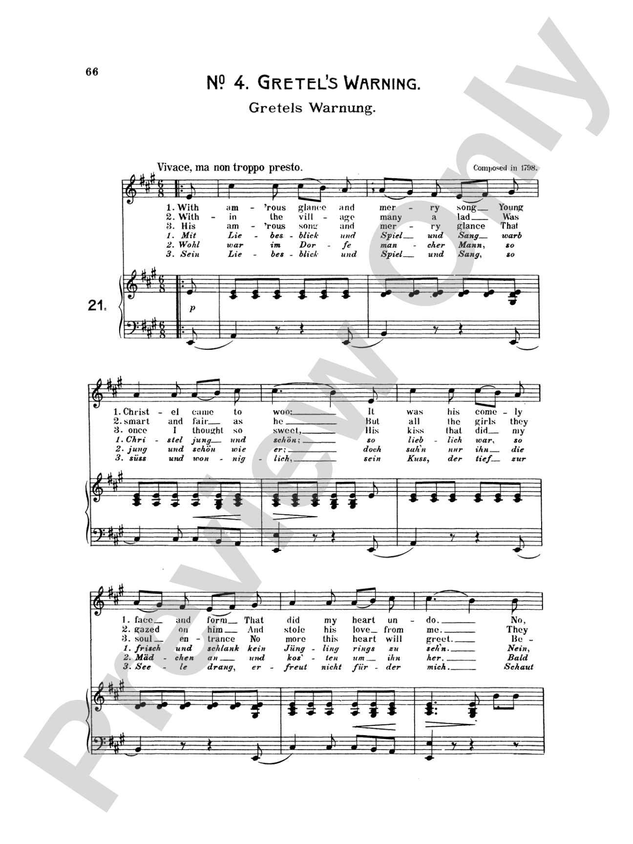 Beethoven: Songs (Complete)-- 66 songs, mostly for Medium Voice (German/English)