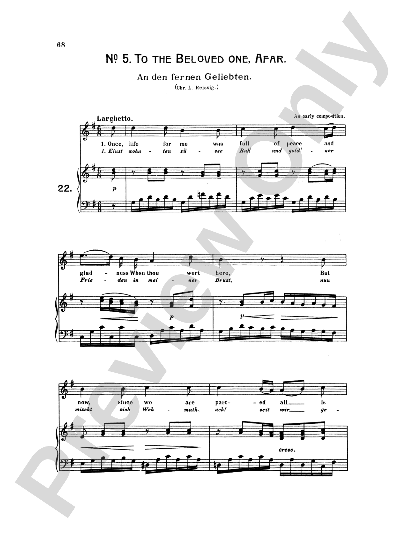 Beethoven: Songs (Complete)-- 66 songs, mostly for Medium Voice (German/English)