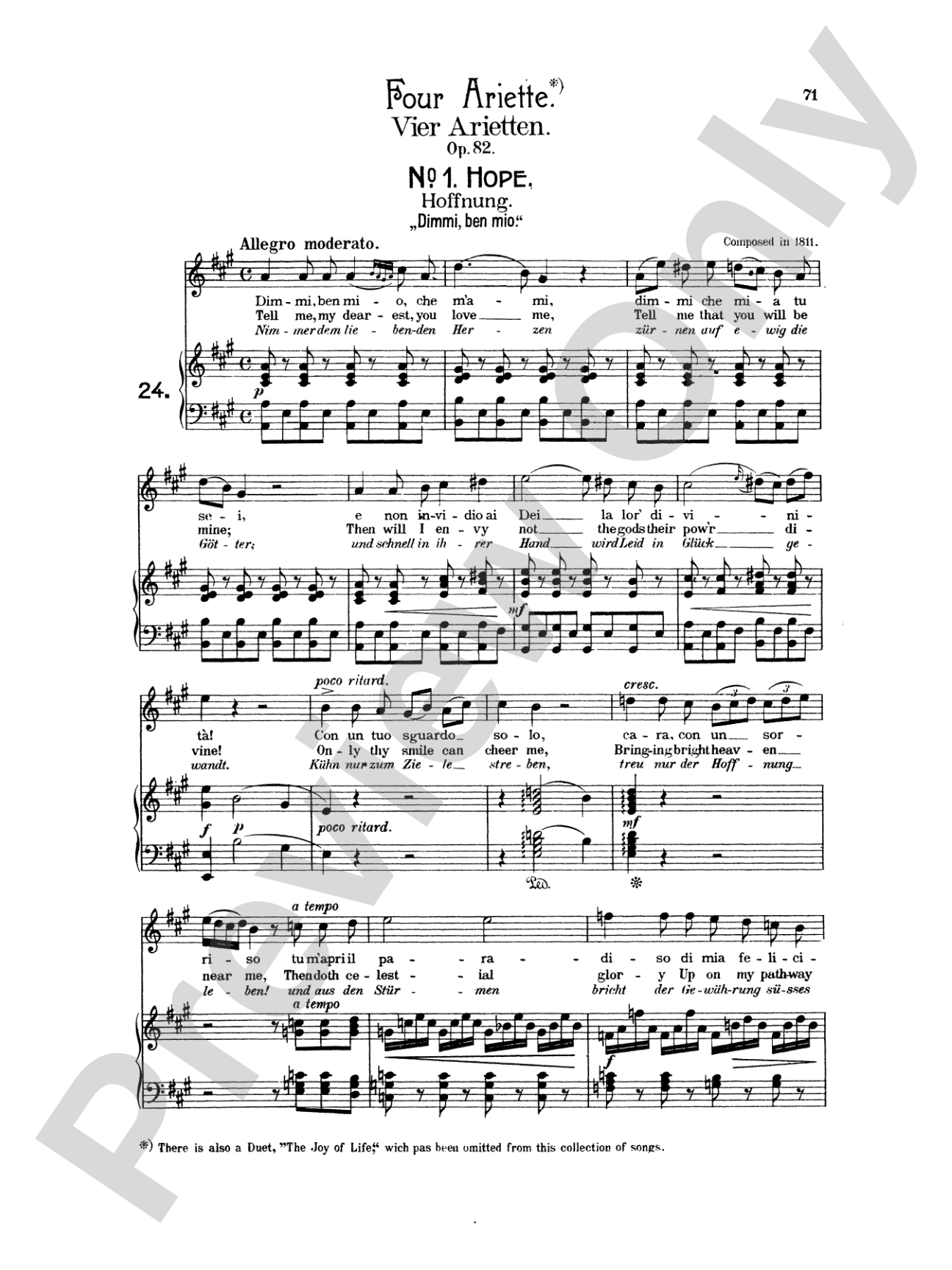 Beethoven: Songs (Complete)-- 66 songs, mostly for Medium Voice (German/English)