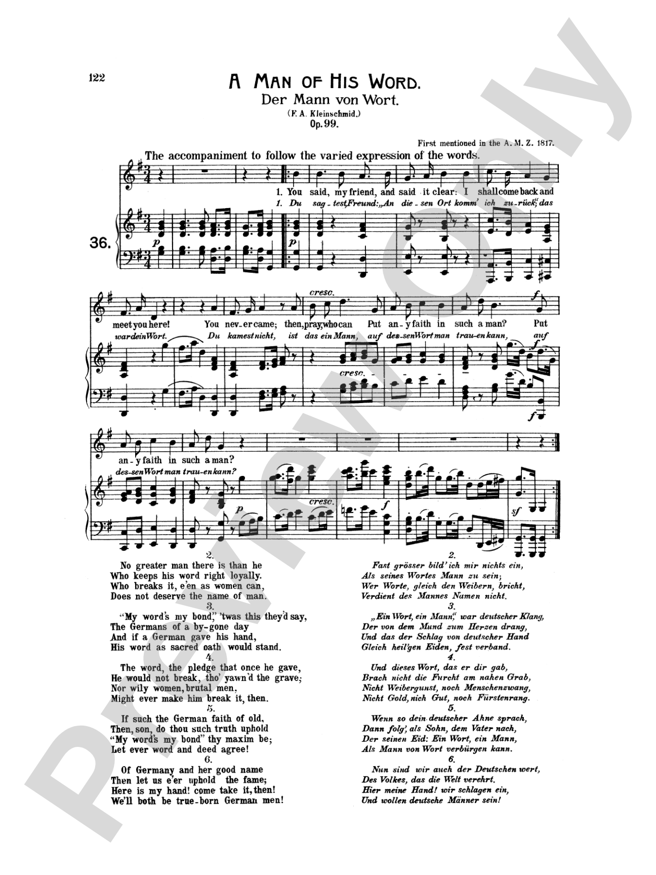 Beethoven: Songs (Complete)-- 66 songs, mostly for Medium Voice (German/English)