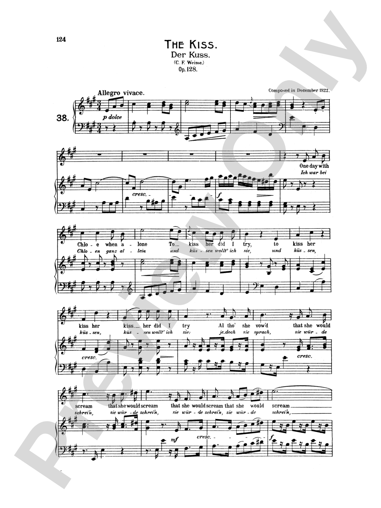 Beethoven: Songs (Complete)-- 66 songs, mostly for Medium Voice (German/English)