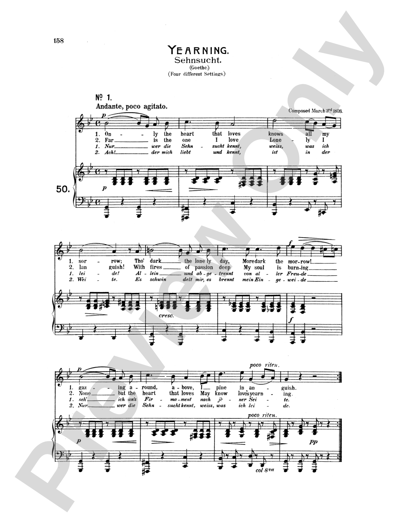 Beethoven: Songs (Complete)-- 66 songs, mostly for Medium Voice (German/English)
