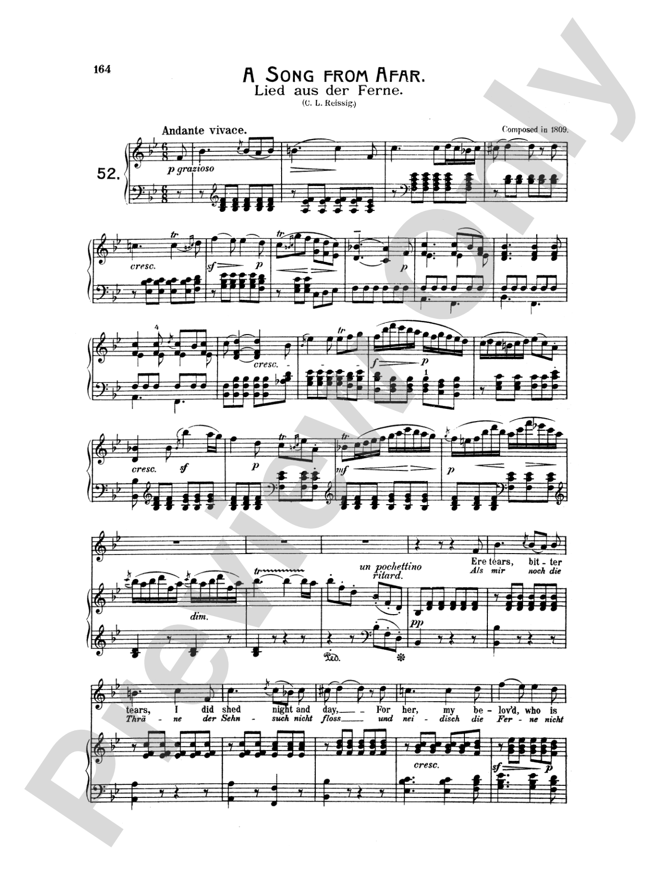 Beethoven: Songs (Complete)-- 66 songs, mostly for Medium Voice (German/English)