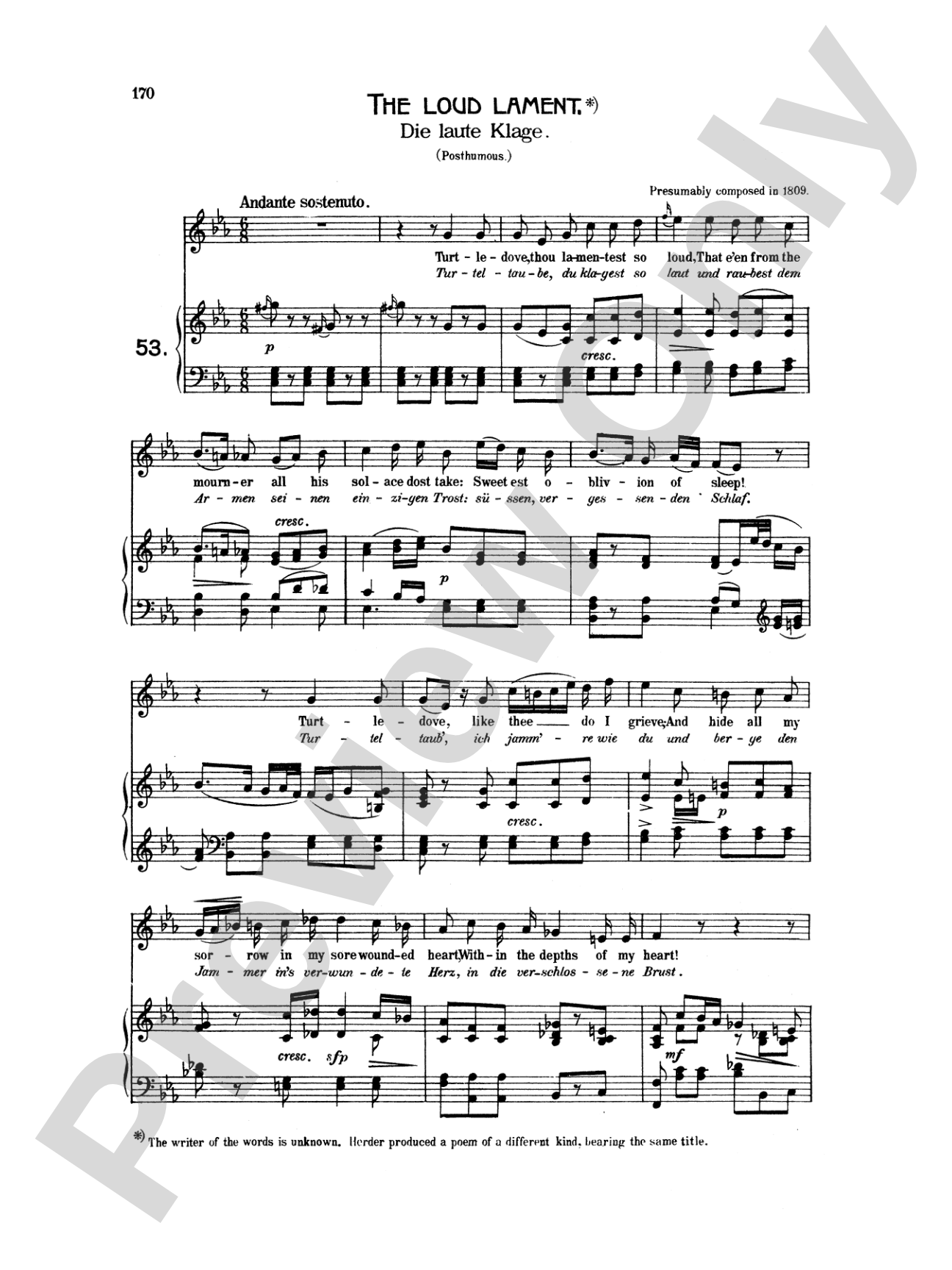 Beethoven: Songs (Complete)-- 66 songs, mostly for Medium Voice (German/English)