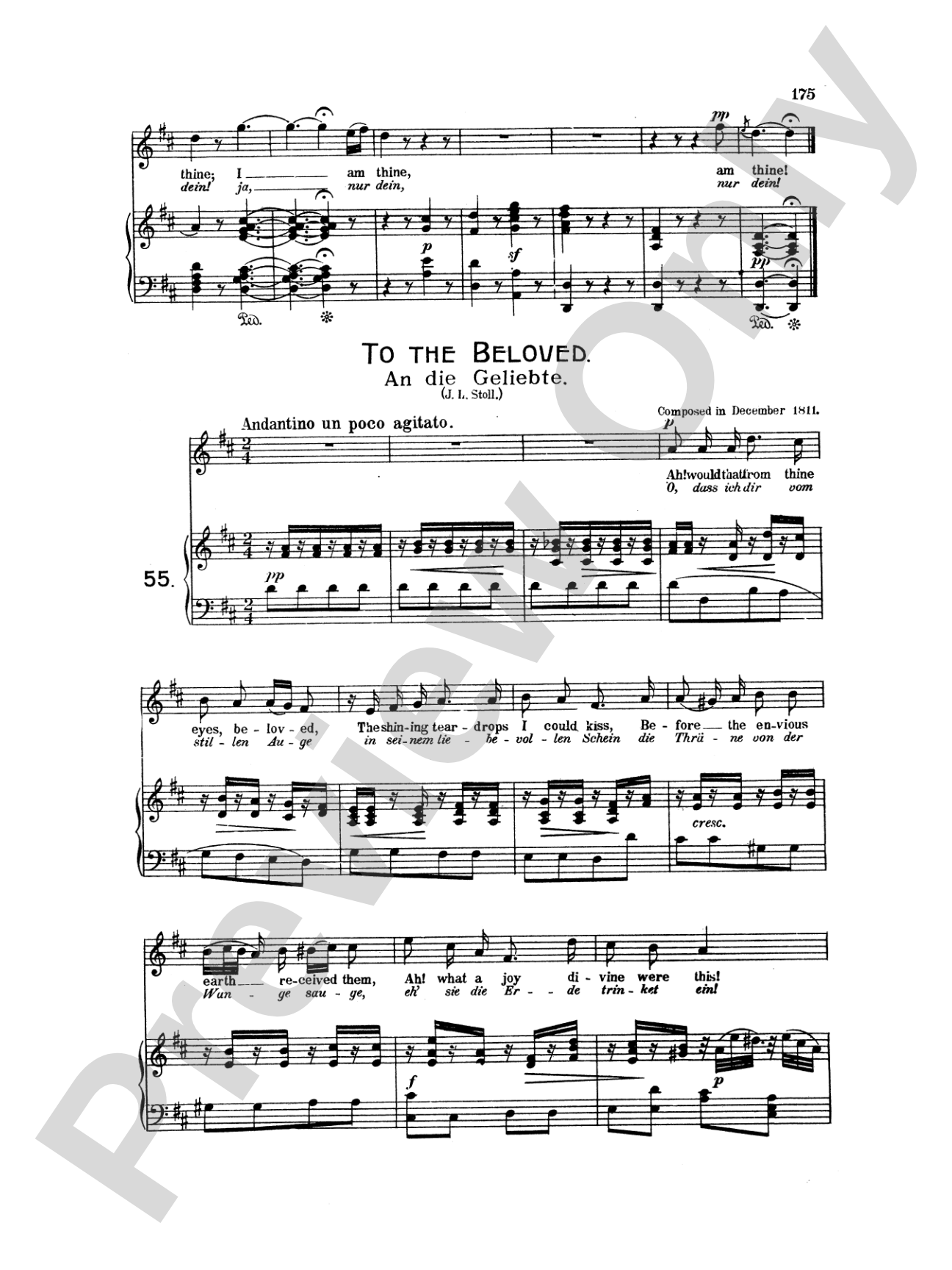 Beethoven: Songs (Complete)-- 66 songs, mostly for Medium Voice (German/English)