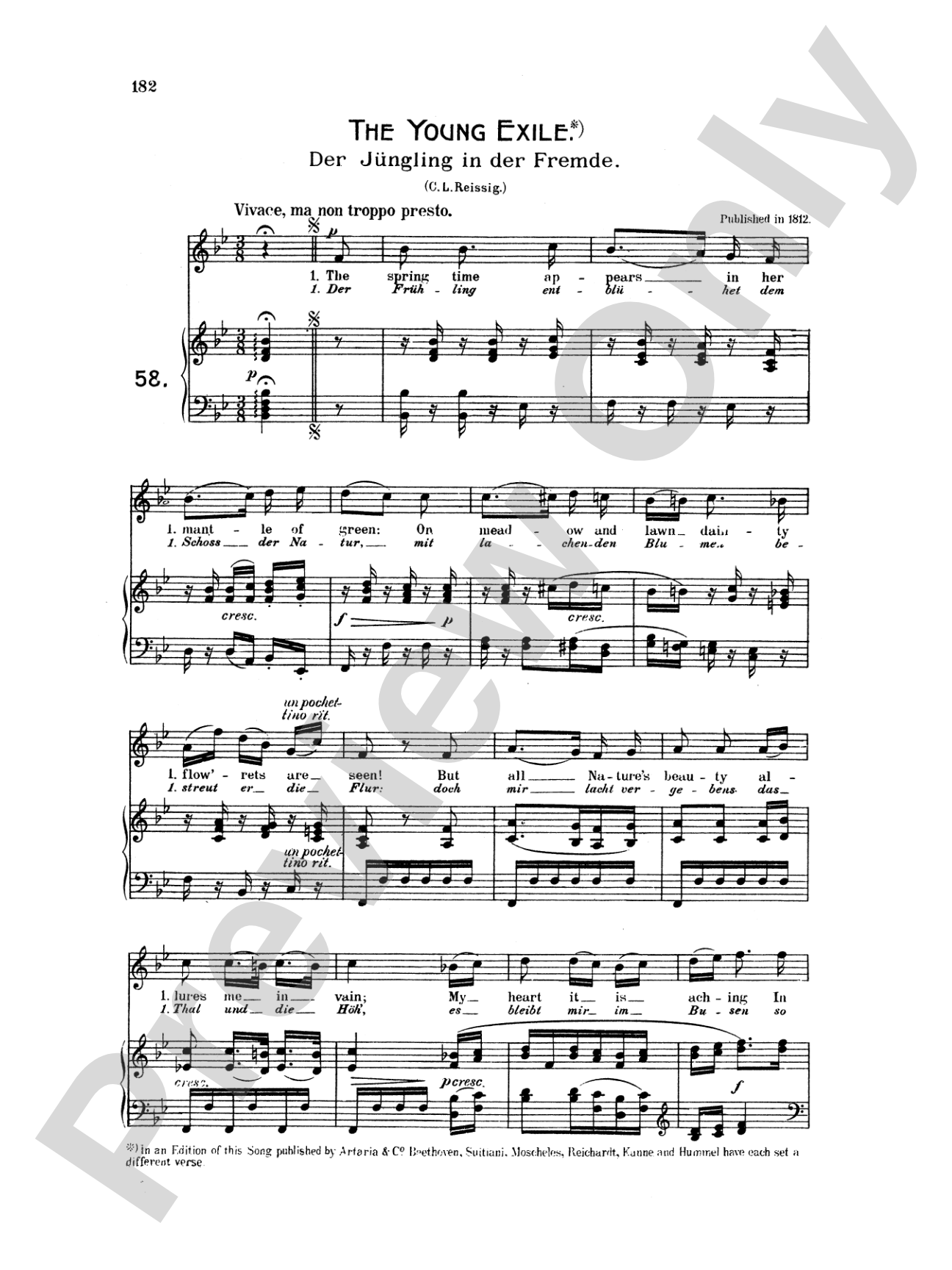Beethoven: Songs (Complete)-- 66 songs, mostly for Medium Voice (German/English)