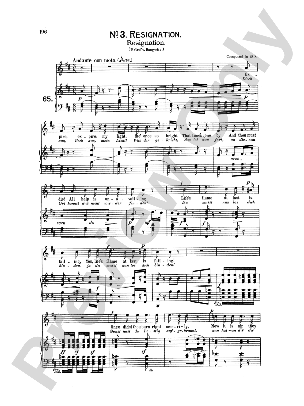 Beethoven: Songs (Complete)-- 66 songs, mostly for Medium Voice (German/English)