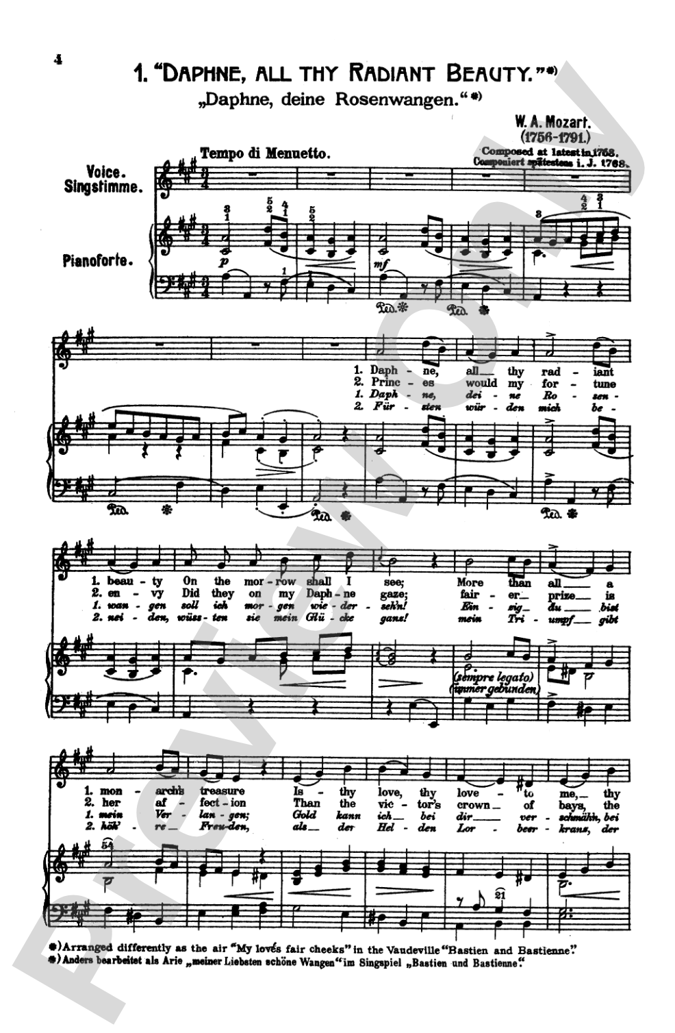 Mozart: 39 Songs for Medium High Voice (German/English/French