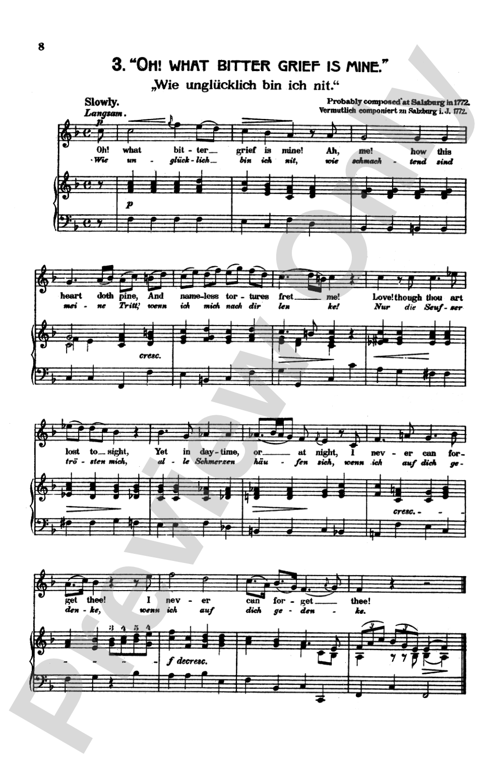 Mozart: 39 Songs for Medium High Voice (German/English/French/Italian)