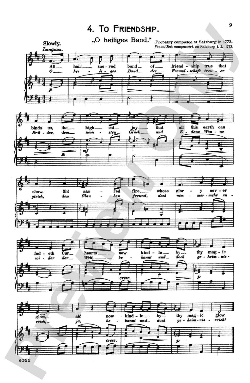 Mozart: 39 Songs for Medium High Voice (German/English/French/Italian)