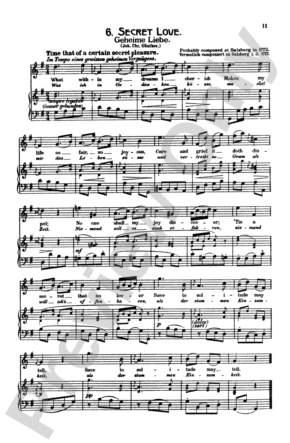 Mozart: 39 Songs for Medium High Voice (German/English/French/Italian)