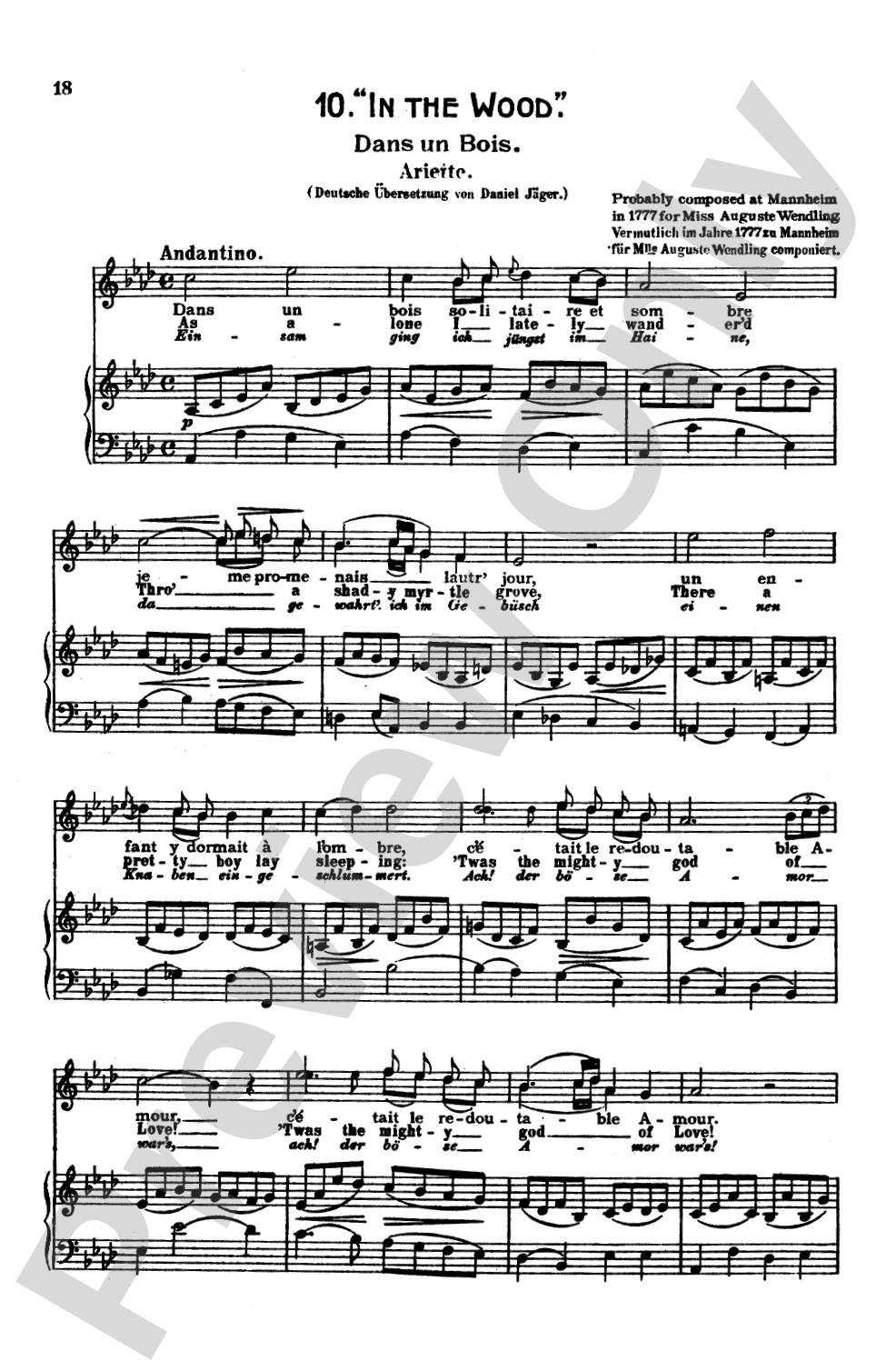 Mozart: 39 Songs for Medium High Voice (German/English/French/Italian)