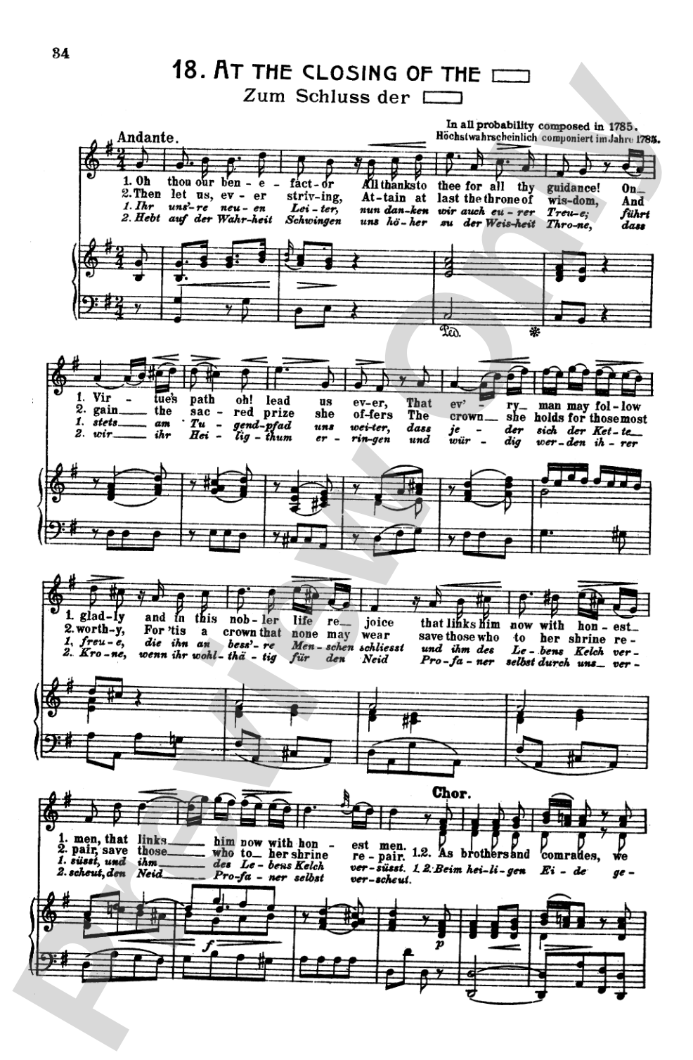 Mozart: 39 Songs for Medium High Voice (German/English/French/Italian)