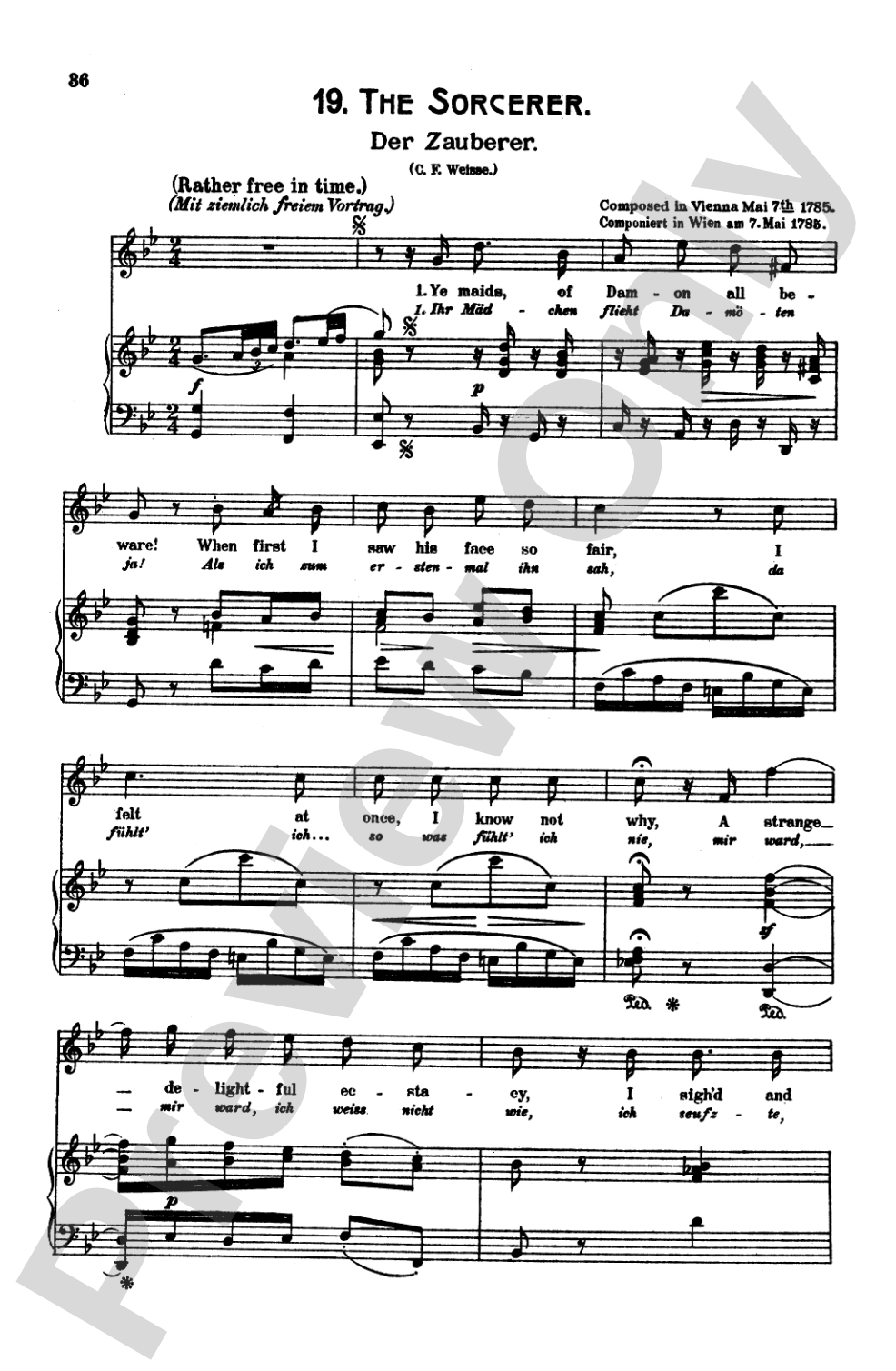 Mozart: 39 Songs for Medium High Voice (German/English/French/Italian)