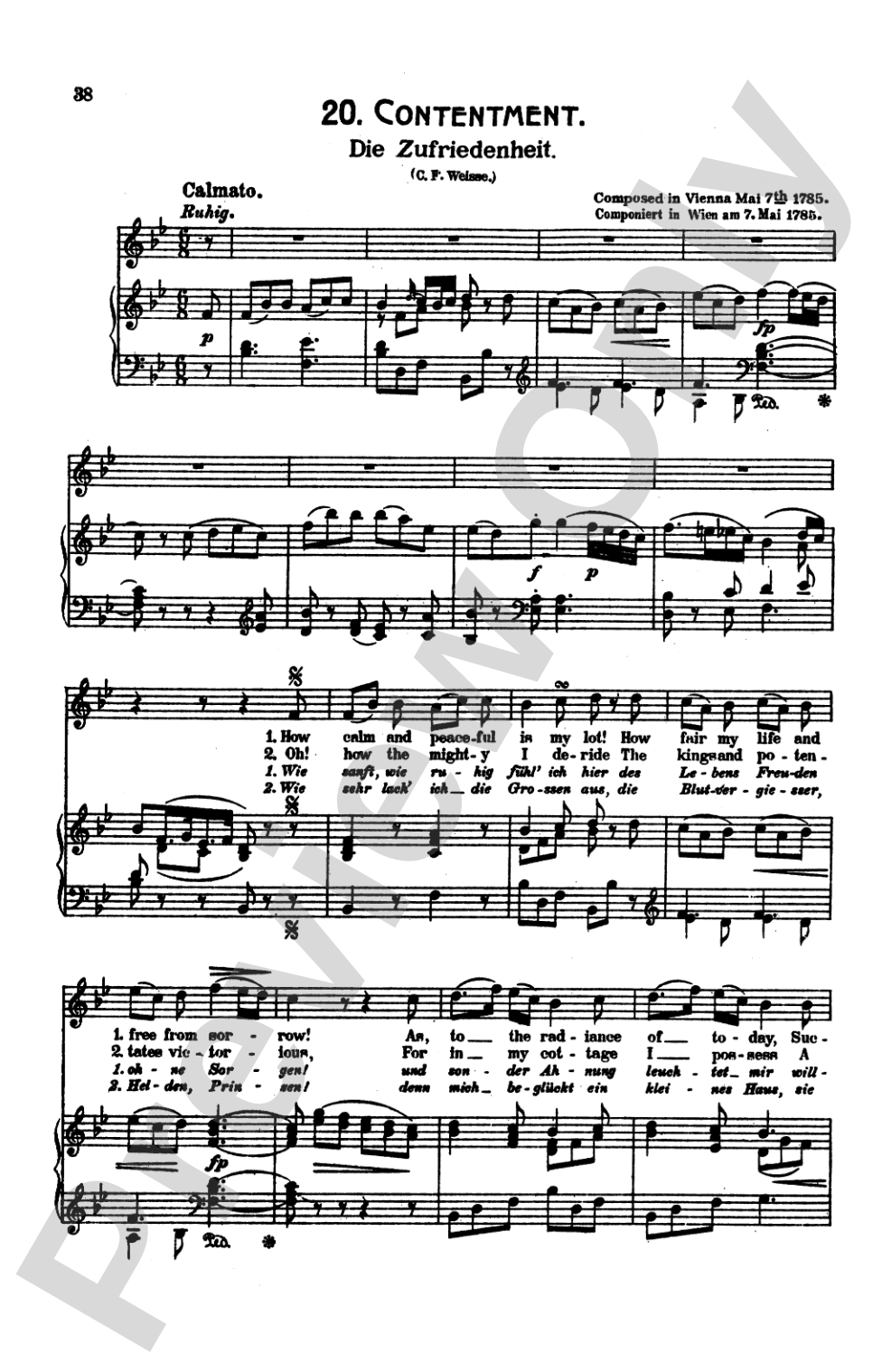 Mozart: 39 Songs for Medium High Voice (German/English/French/Italian)