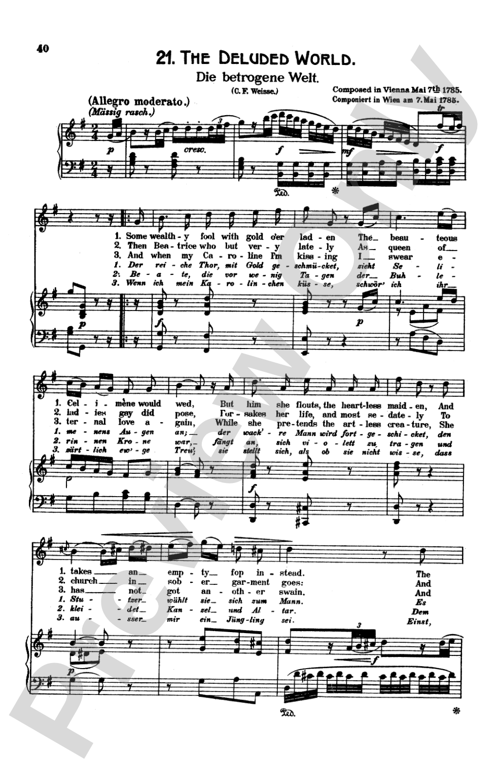 Mozart: 39 Songs for Medium High Voice (German/English/French/Italian)