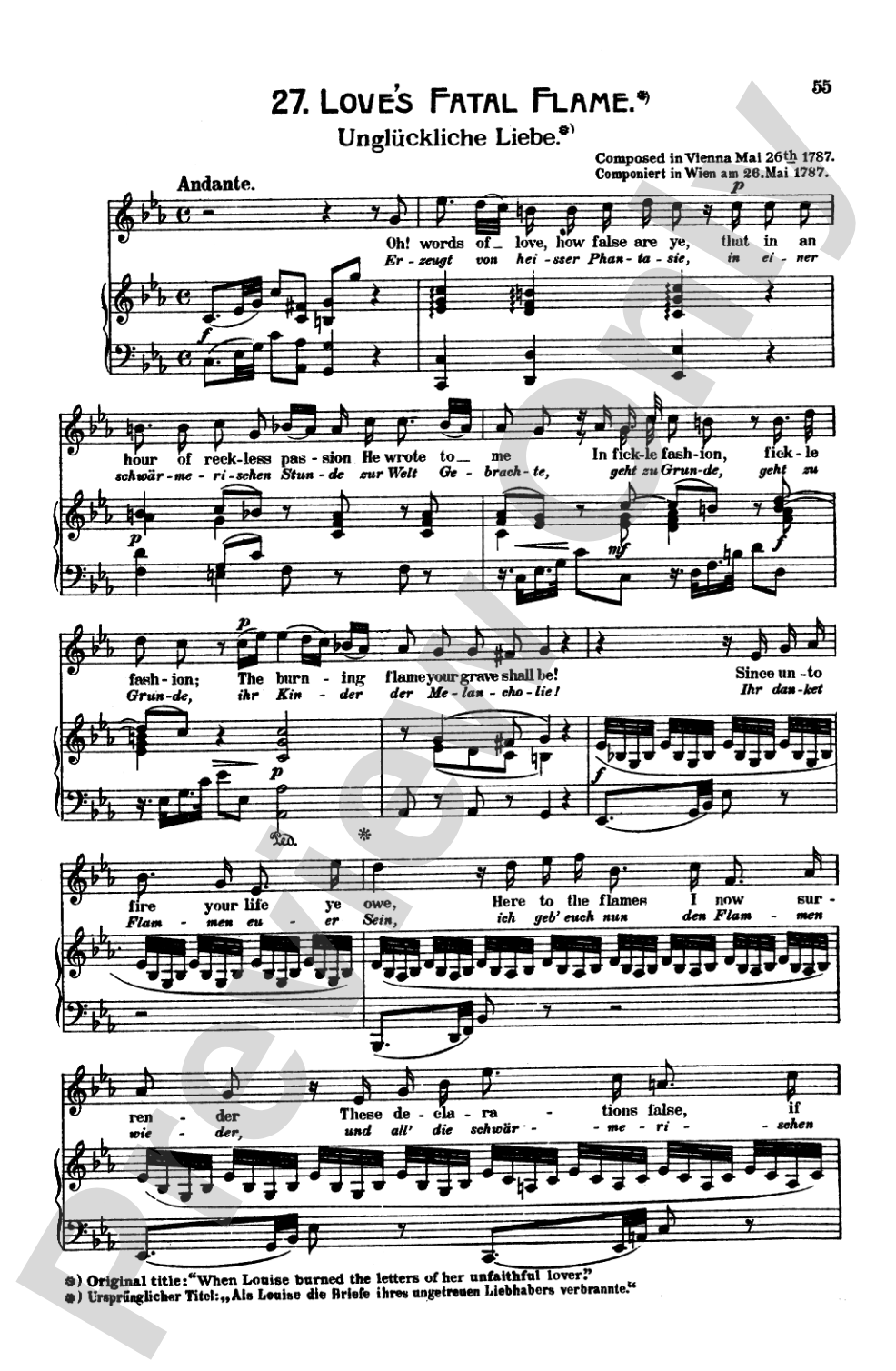Mozart: 39 Songs for Medium High Voice (German/English/French/Italian)