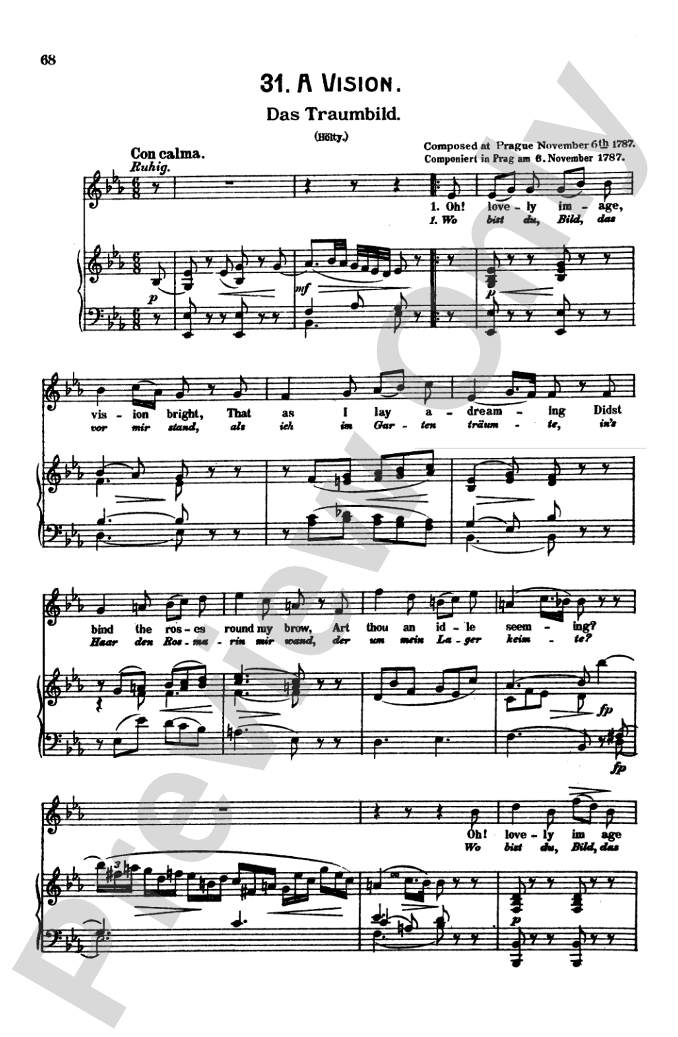 Mozart: 39 Songs for Medium High Voice (German/English/French/Italian)