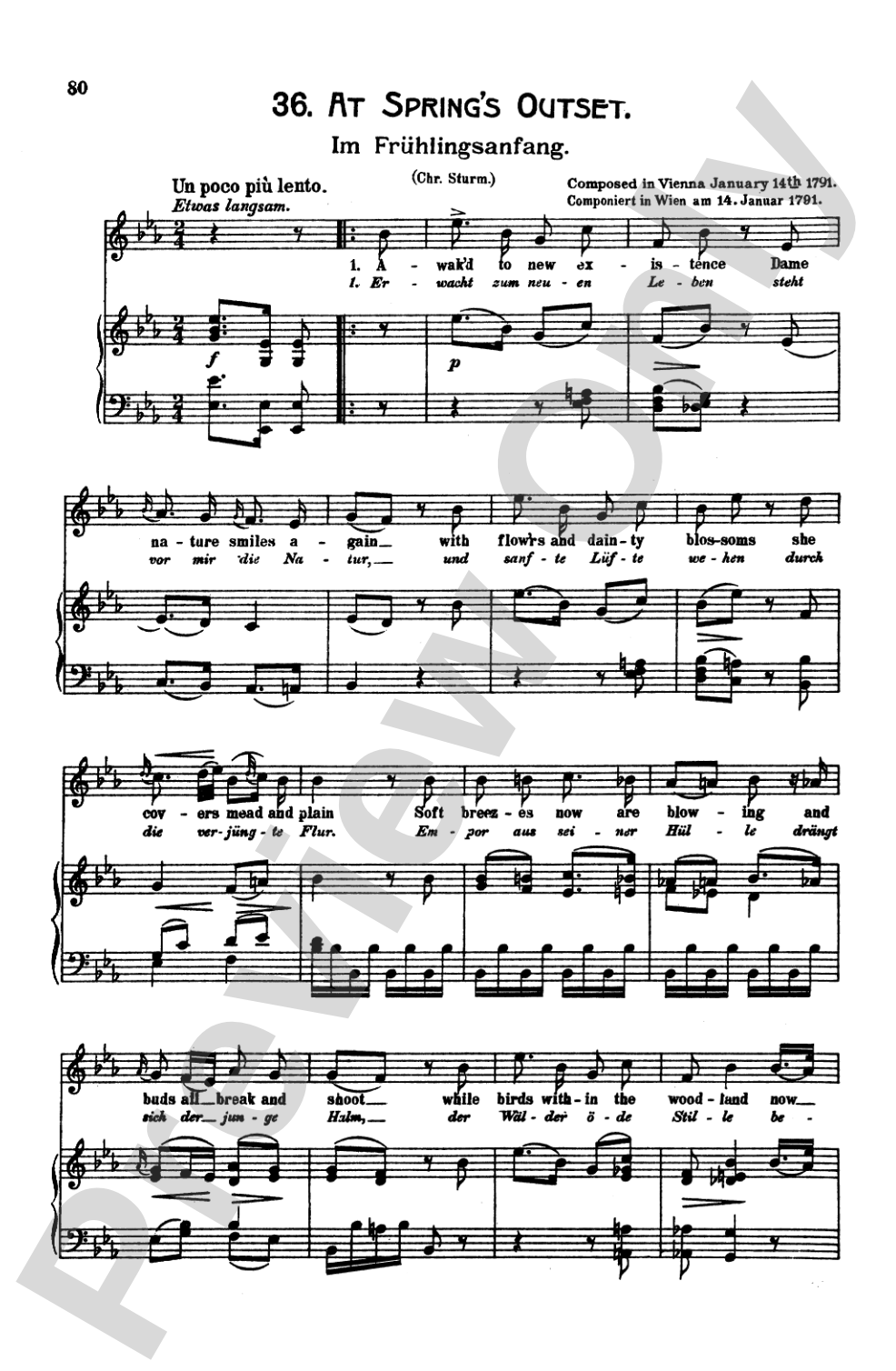 Mozart: 39 Songs for Medium High Voice (German/English/French/Italian)