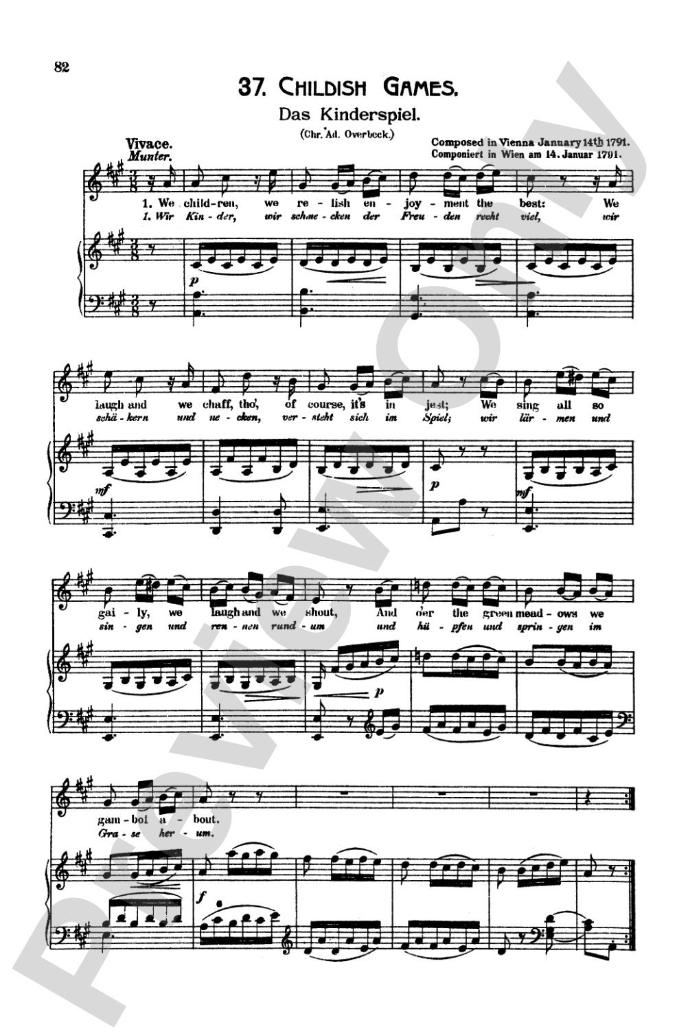 Mozart: 39 Songs for Medium High Voice (German/English/French/Italian)