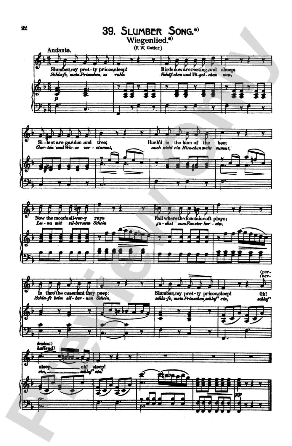 Mozart: 39 Songs for Medium High Voice (German/English/French/Italian)