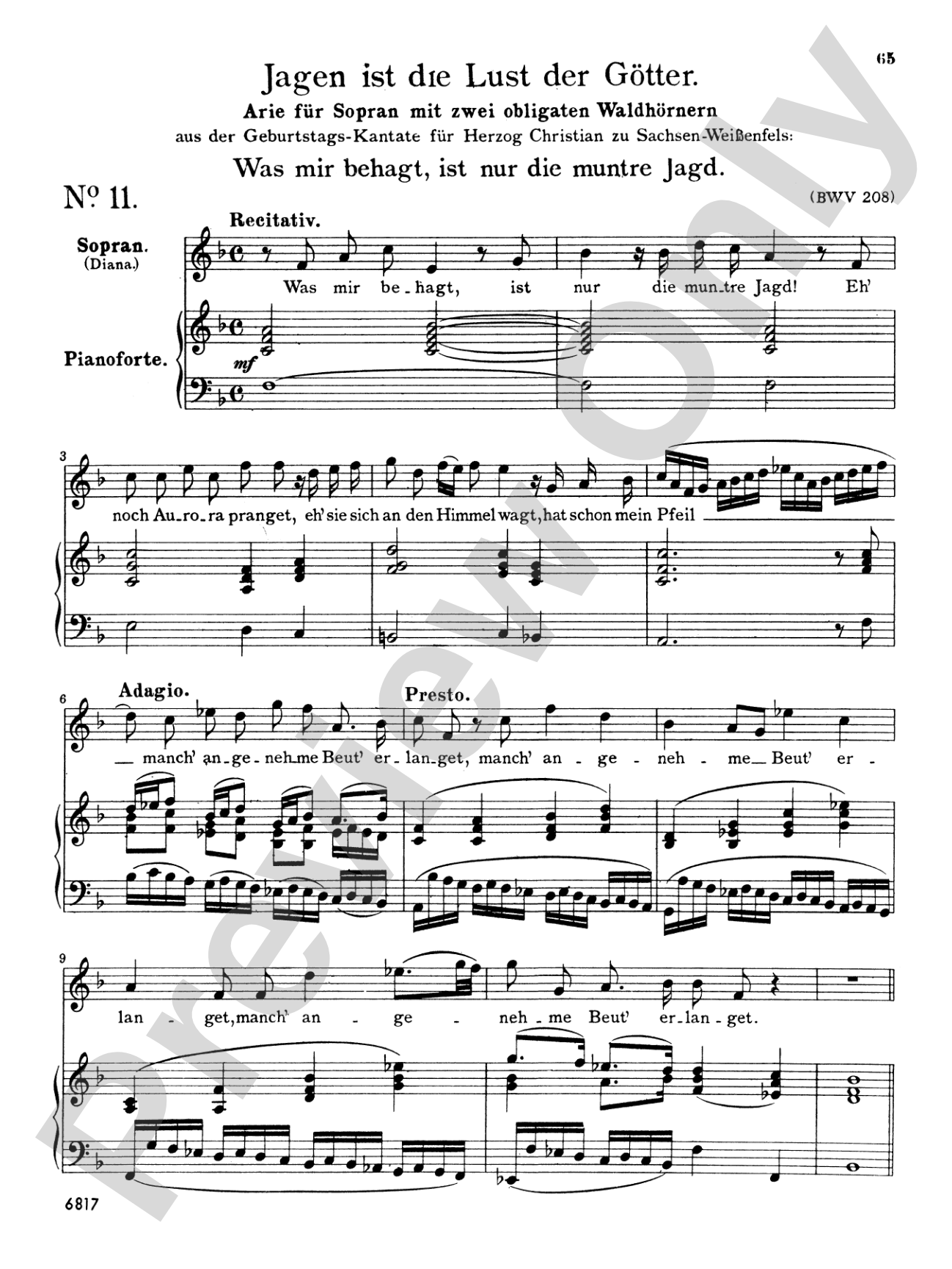 Bach: Soprano Arias from Secular Cantatas, Volume II (German)