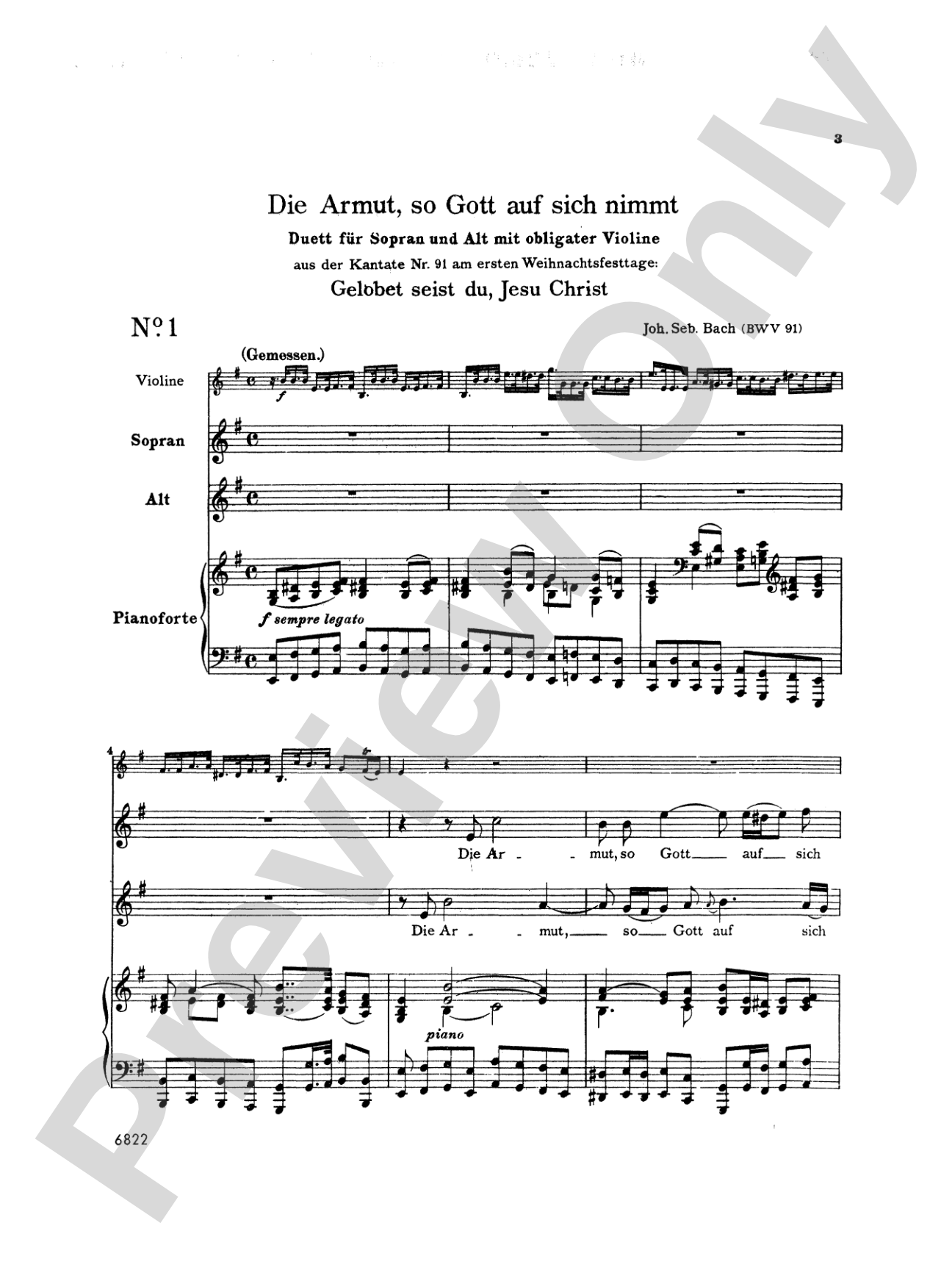 Bach: Arias from Church Cantatas (Soprano and Alto), Volume I (3 Duets) (German): Vocal Book