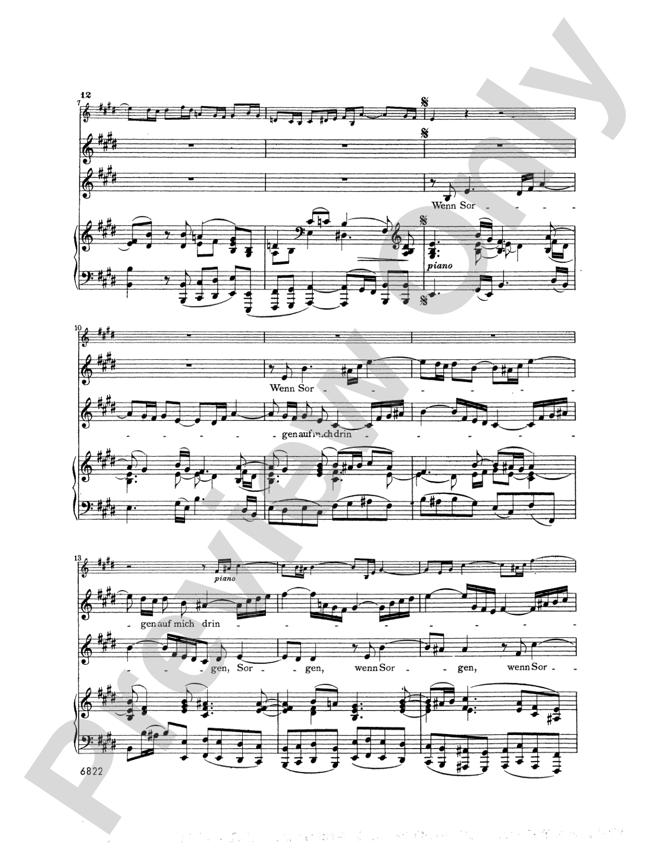 Bach: Arias from Church Cantatas (Soprano and Alto), Volume I (3 Duets) (German)