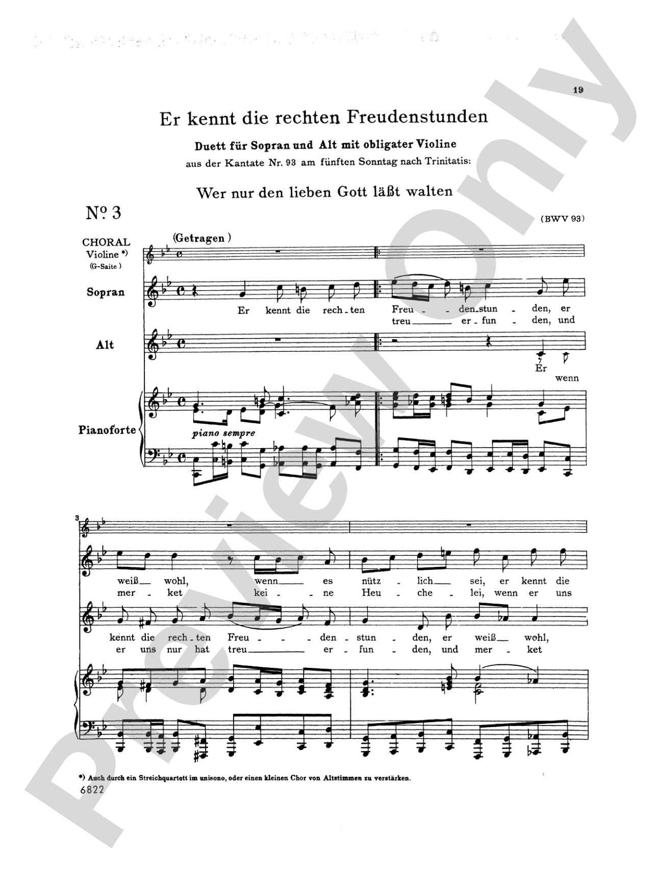 Bach: Arias from Church Cantatas (Soprano and Alto), Volume I (3 Duets) (German)