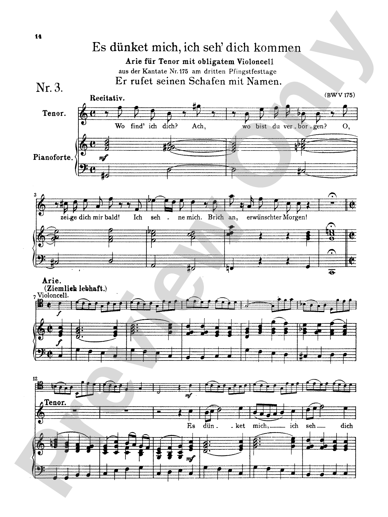 Bach: Tenor Arias, Volume III (German)