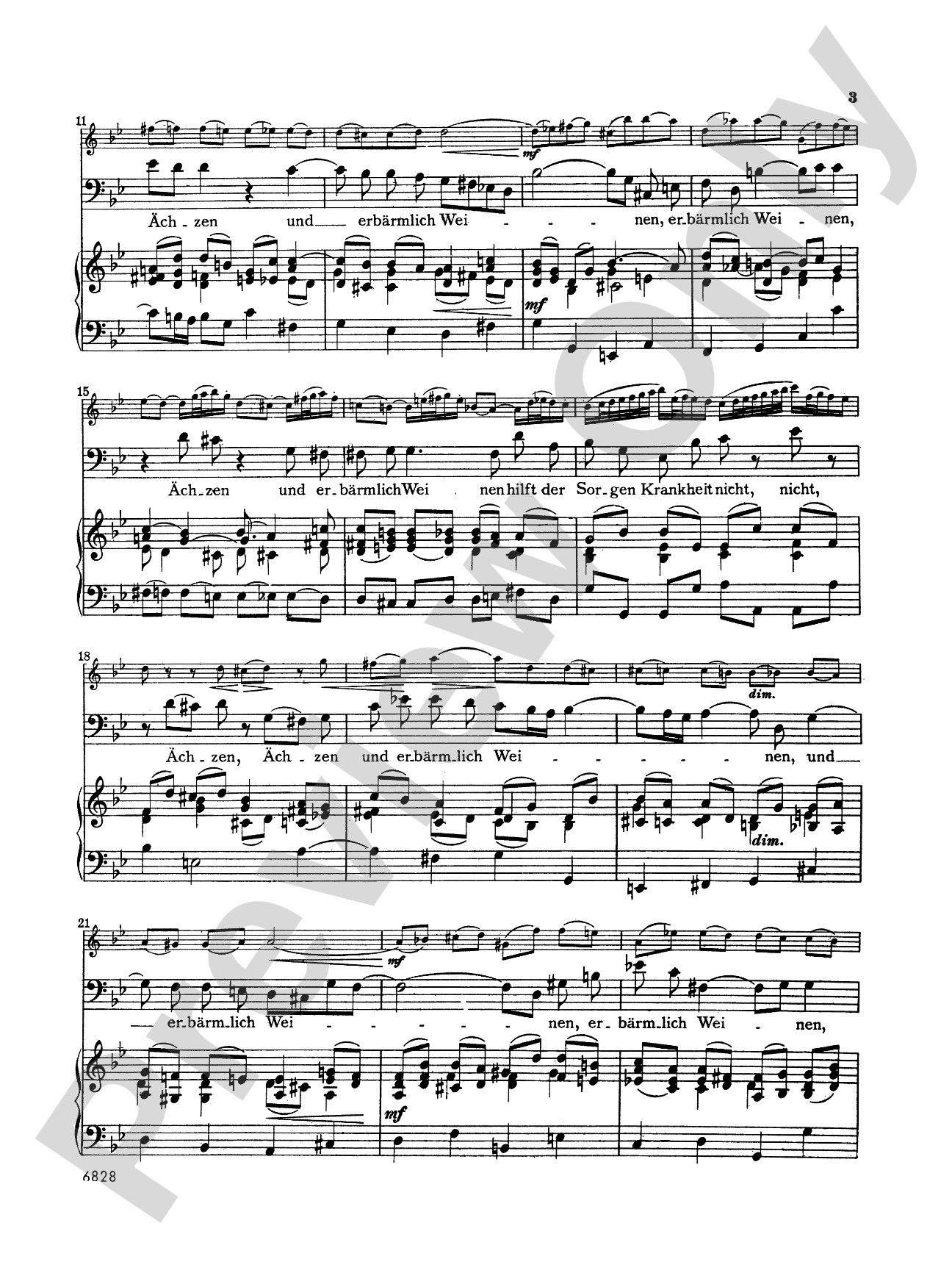Bach: 12 Bass Arias from Church Cantatas (German): Vocal Book