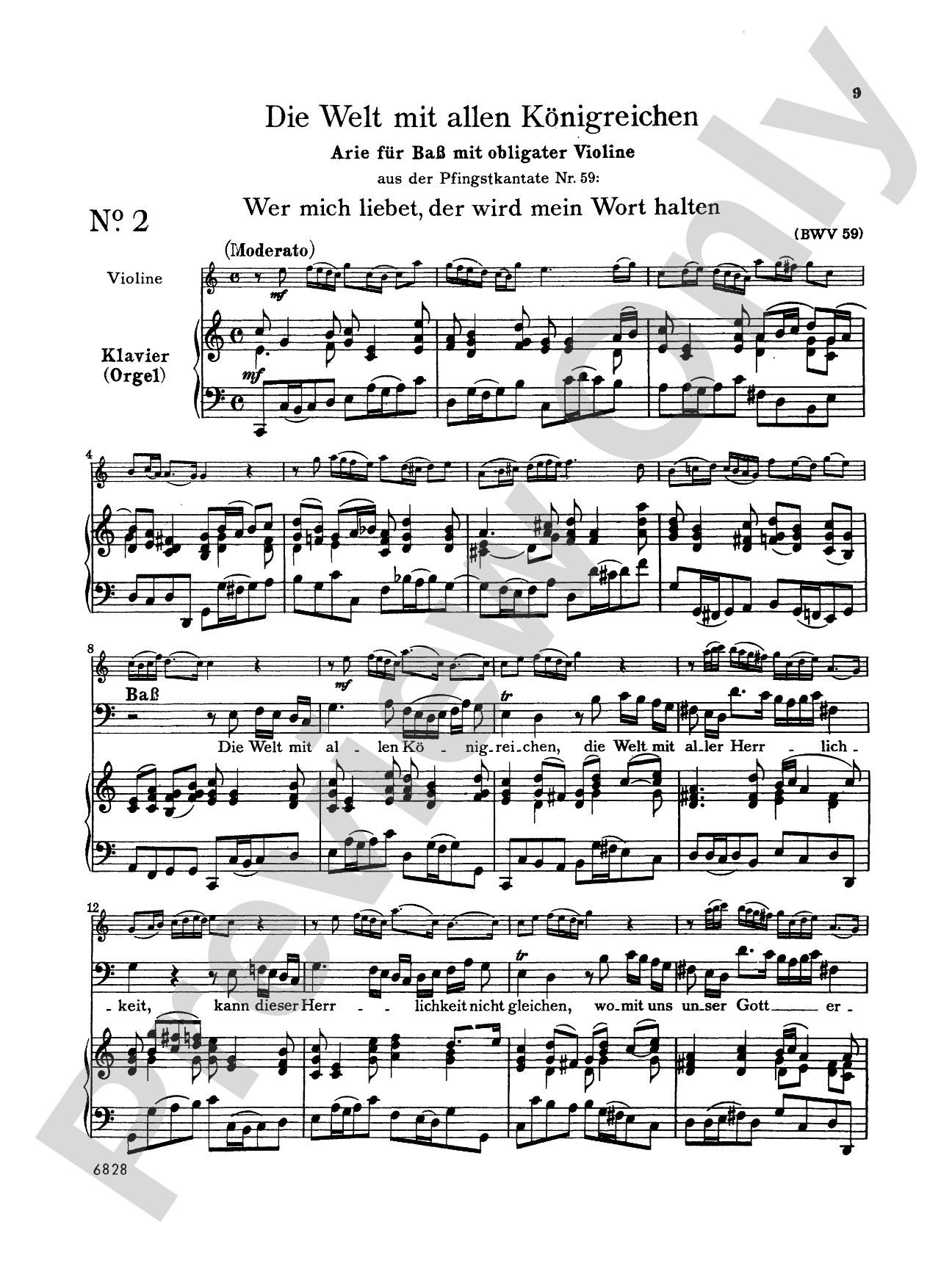 Bach: 12 Bass Arias from Church Cantatas (German)