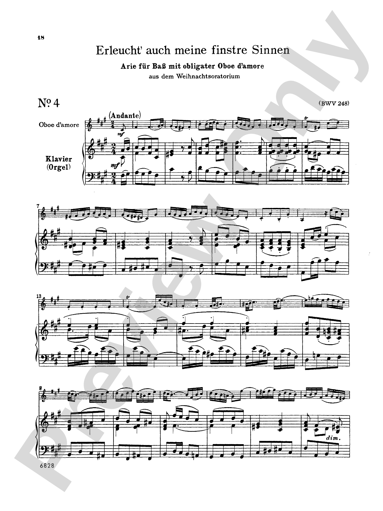 Bach: 12 Bass Arias from Church Cantatas (German)