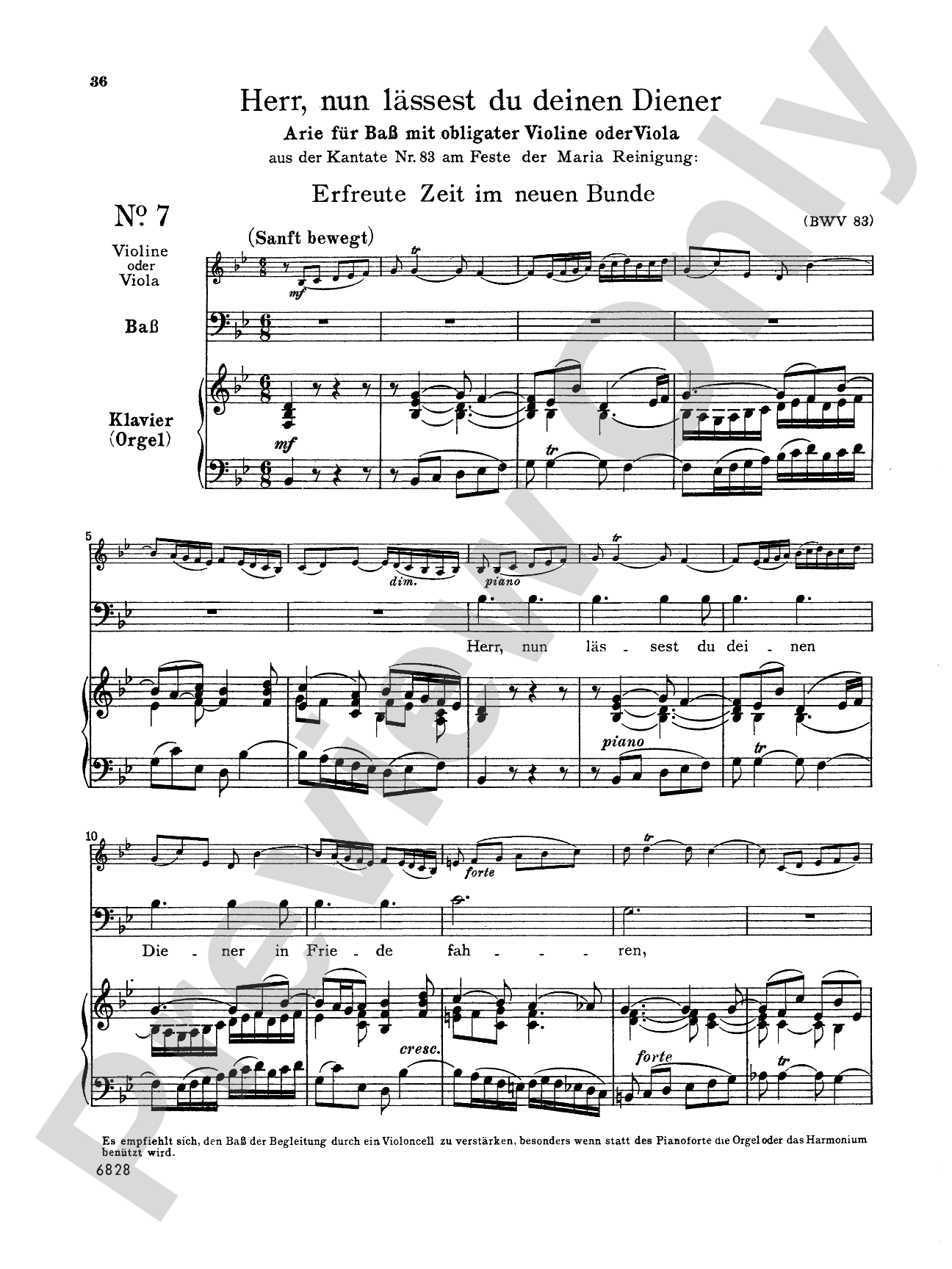 Bach: 12 Bass Arias from Church Cantatas (German)