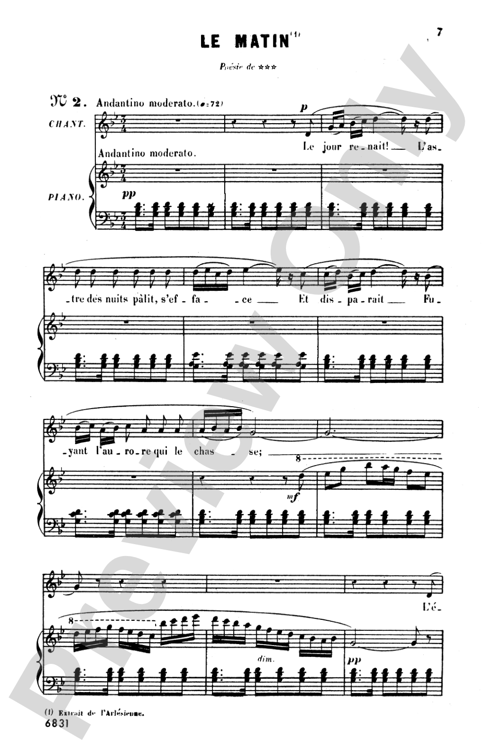 Bizet: Twenty Melodies-- Soprano or Tenor (French)