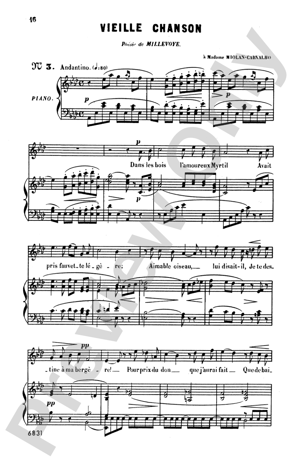 Bizet: Twenty Melodies-- Soprano or Tenor (French)