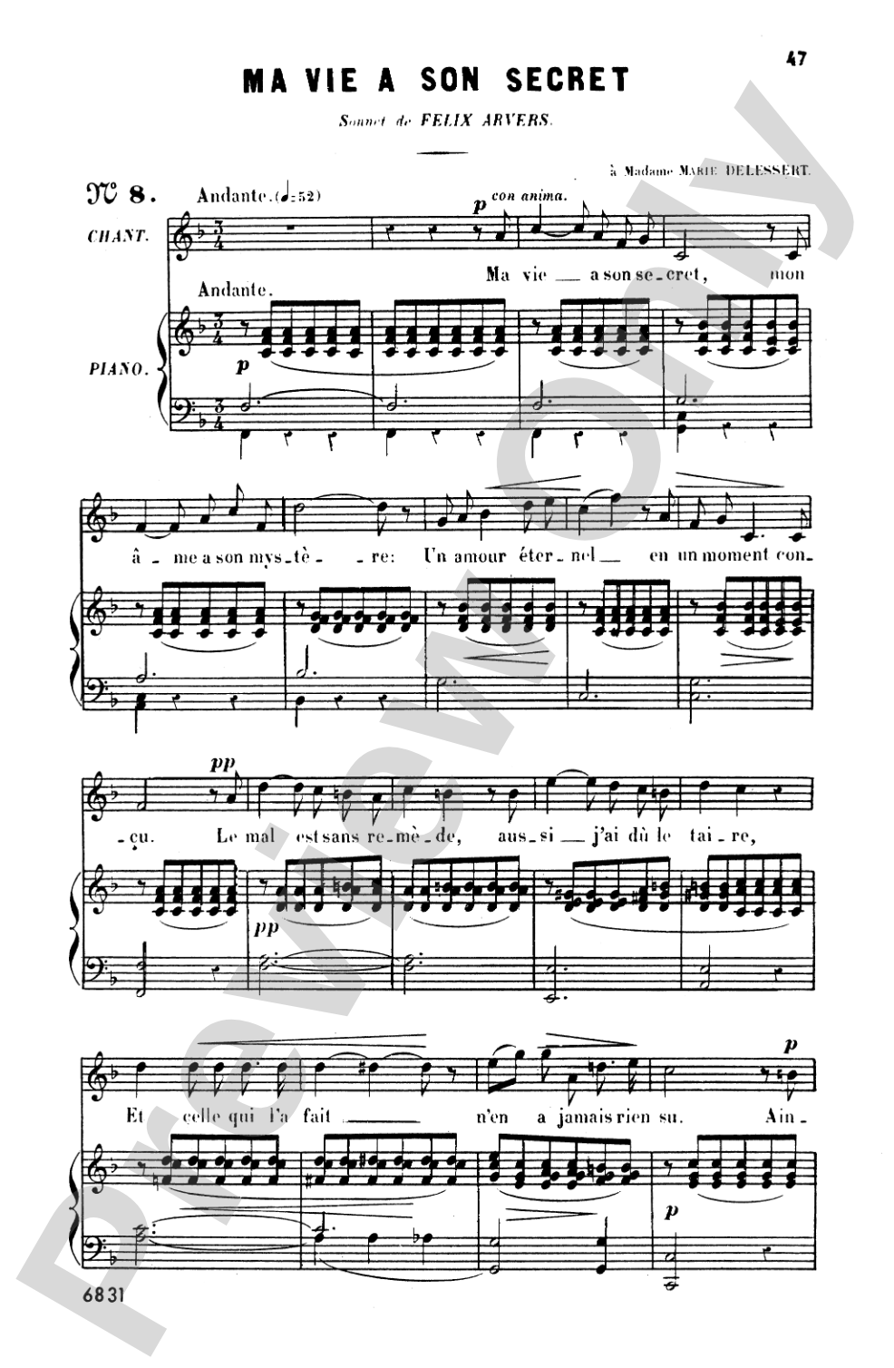 Bizet: Twenty Melodies-- Soprano or Tenor (French)