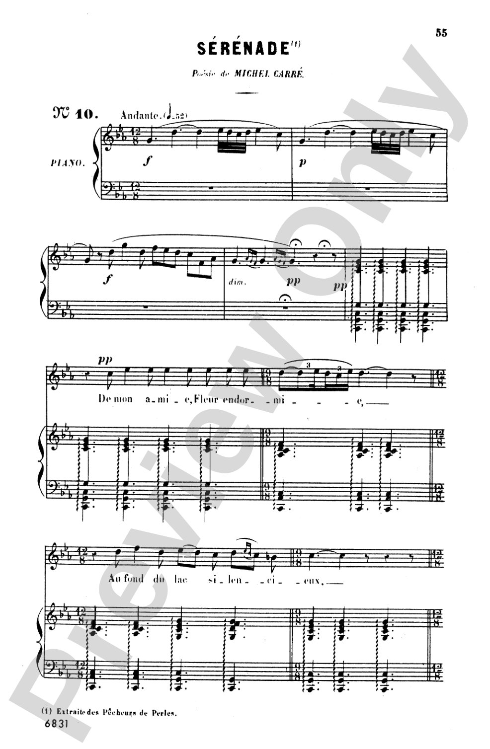 Bizet: Twenty Melodies-- Soprano or Tenor (French)