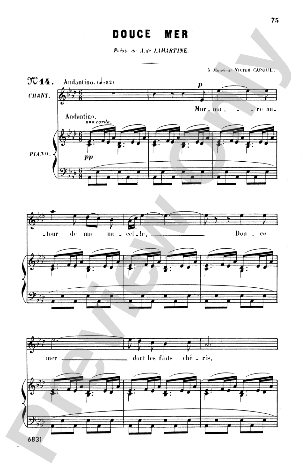 Bizet: Twenty Melodies-- Soprano or Tenor (French)